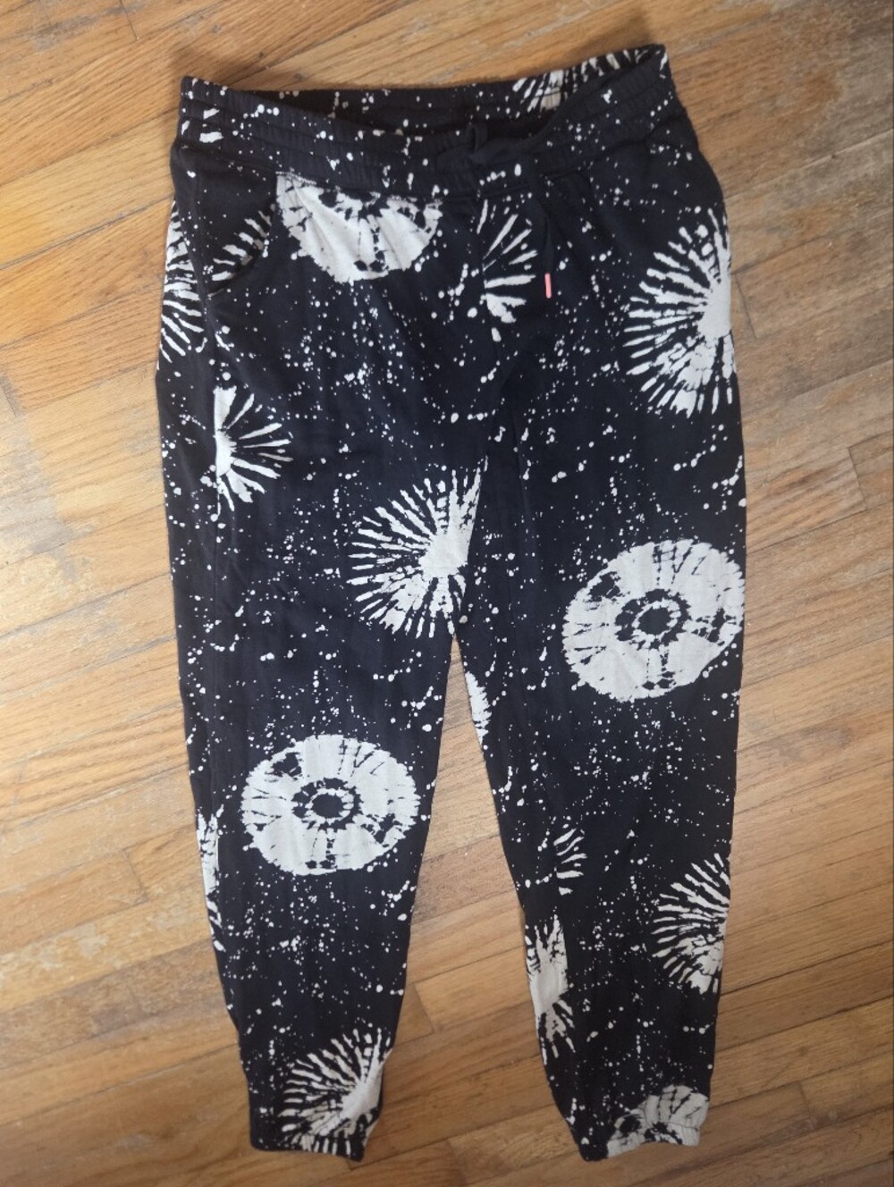 PJ Salvage Small Black Stormy Monday Sunburst Tie Dye Lounge Pants Sz Med